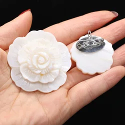 Natural Shell Brooch The Mother Of Pearl Shell Flower Pendant For Jewelry Making Charms DIY Necklace Bracelet  Accessory