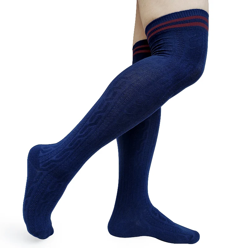 Over Knee Fashion Men Thick Socks Thermal Knitted Long socks for Mens Sexy Dress suit Business Warm Socks Stocking