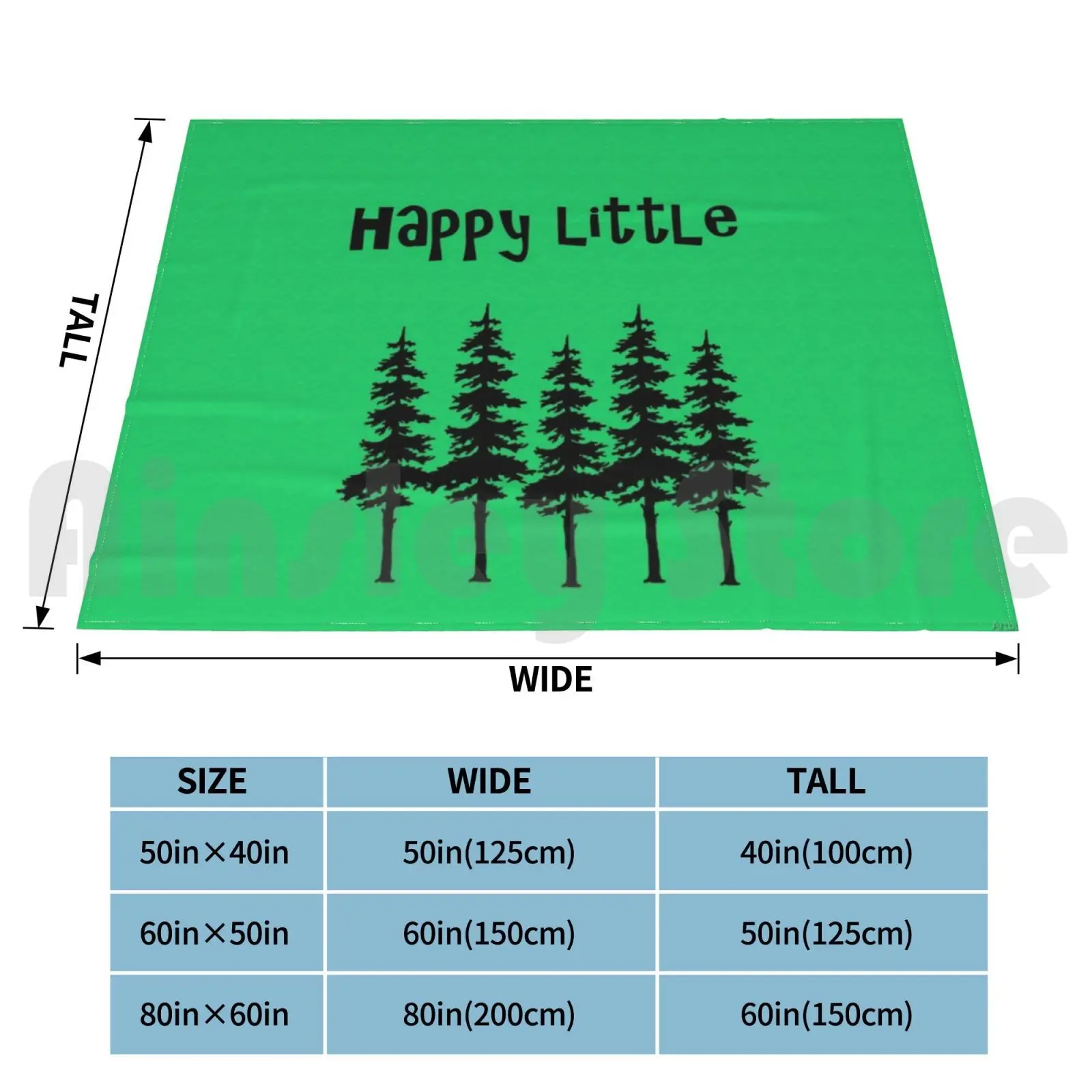 Blanket Happy Little Trees 2605 Happy Little Trees Pine Trees Trees Forest Nature Bob Ross