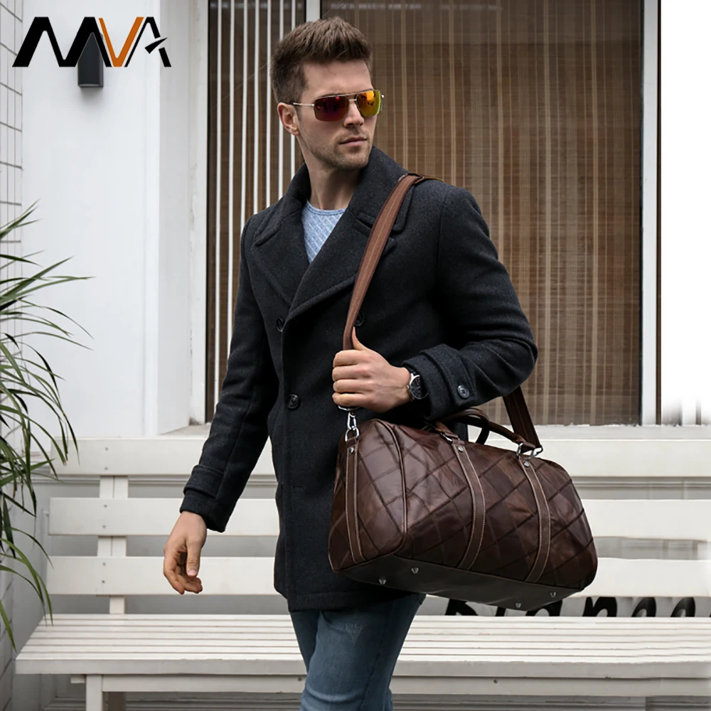 WESTAL leather duffle bag men\'s travel bag leather vintage weekend bag men\'s travel bags genuine leather luggage/overnight tote