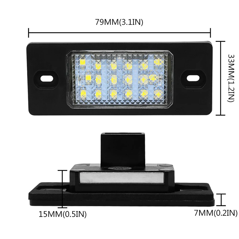 2 Pcs No Error SMD LED Number License Plate Light Lamp White For VW GOLF 4 5 Variant Passat B5.5 Touareg Tiguan Auto Tail Luces