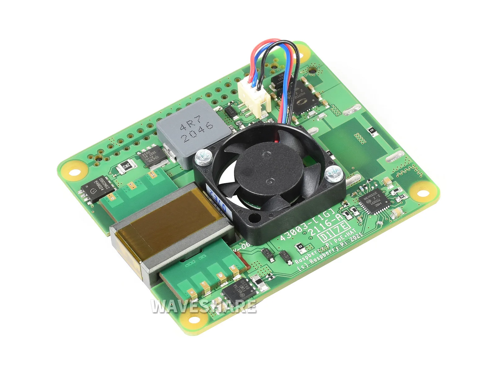 

Raspberry Pi PoE+ HAT,Ethernet power supply expansion board,Compatible with Raspberry Pi 3B+/4B, 802.3af/at-compliant