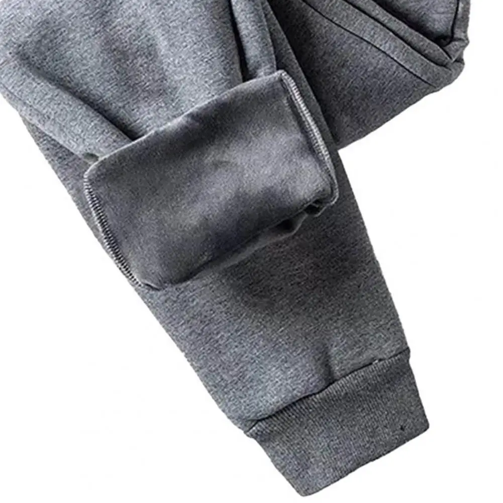 Męskie spodnie bojówki pluszowa podszewka zagęścić jesień zima termiczna na zamek błyskawiczny z kieszeniami spodnie dresowe dla odzież na co dzień