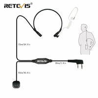 2pcs Retevis Throat Mic Earpiece PTT Headset Walkie Talkie Accessories For Baofeng UV 5R UV-82 For Kenwood For TYT for Puxing