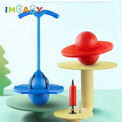 Children Bouncing Ball Toy With Handle and Pump Bouncy Jumping Ball Promote Skeletal Development Balance Coordination for Kids