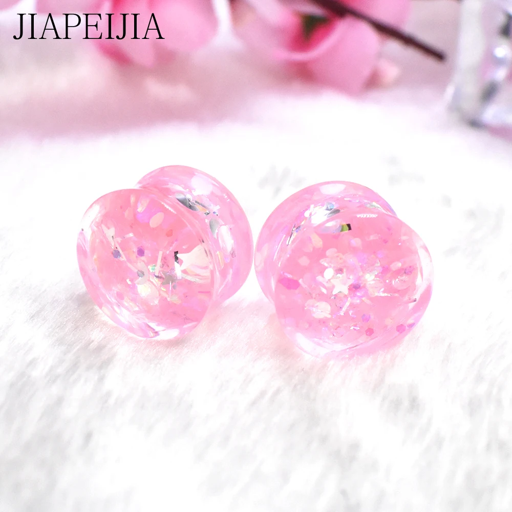 Twinkle Acrylic Ear Gauges Plugs Stretching Tunnels Double Flared Expander Ear Piercing Jewelry 6-30mm