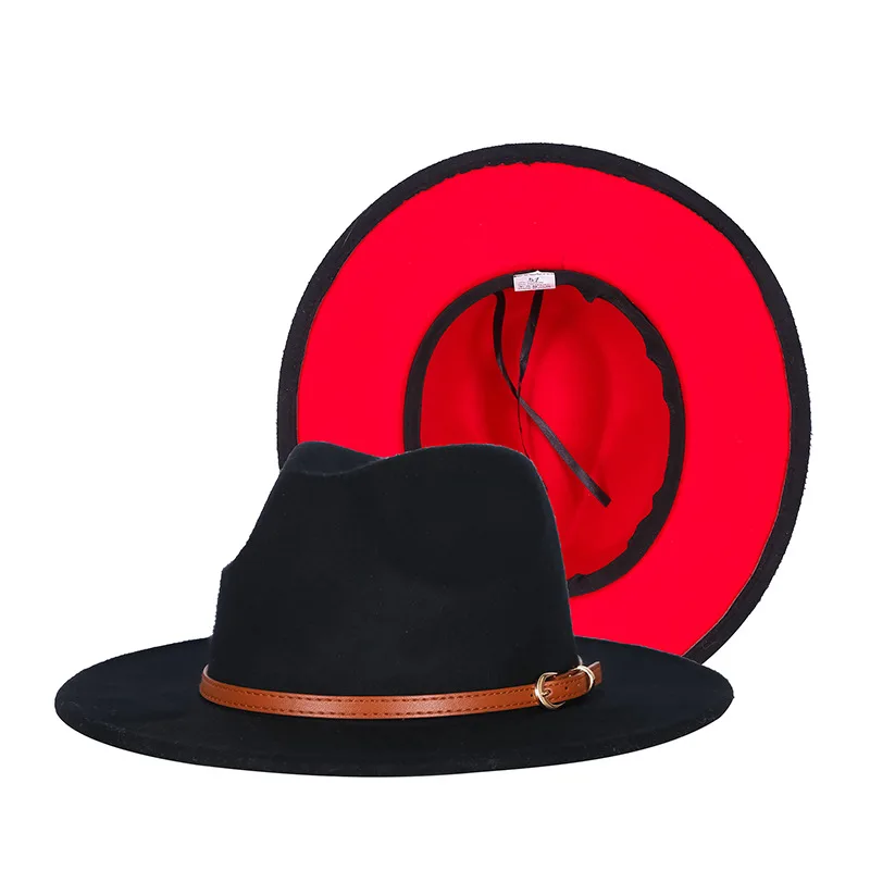 Two Toned Fedoras Men Women's Hat Autumn Cap Belt Hat Luxury Fashion Hat Church Hats Panama Fedora Size 55-61 CM шапка женская