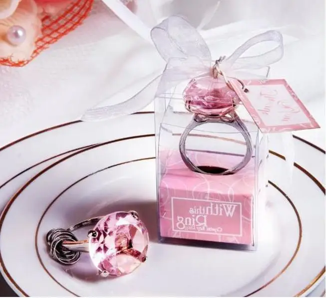 1000pcs/lot Gifts Suppliers Ring Keychain Wedding Favors and Gifts(5colors Chosen) Wholesale