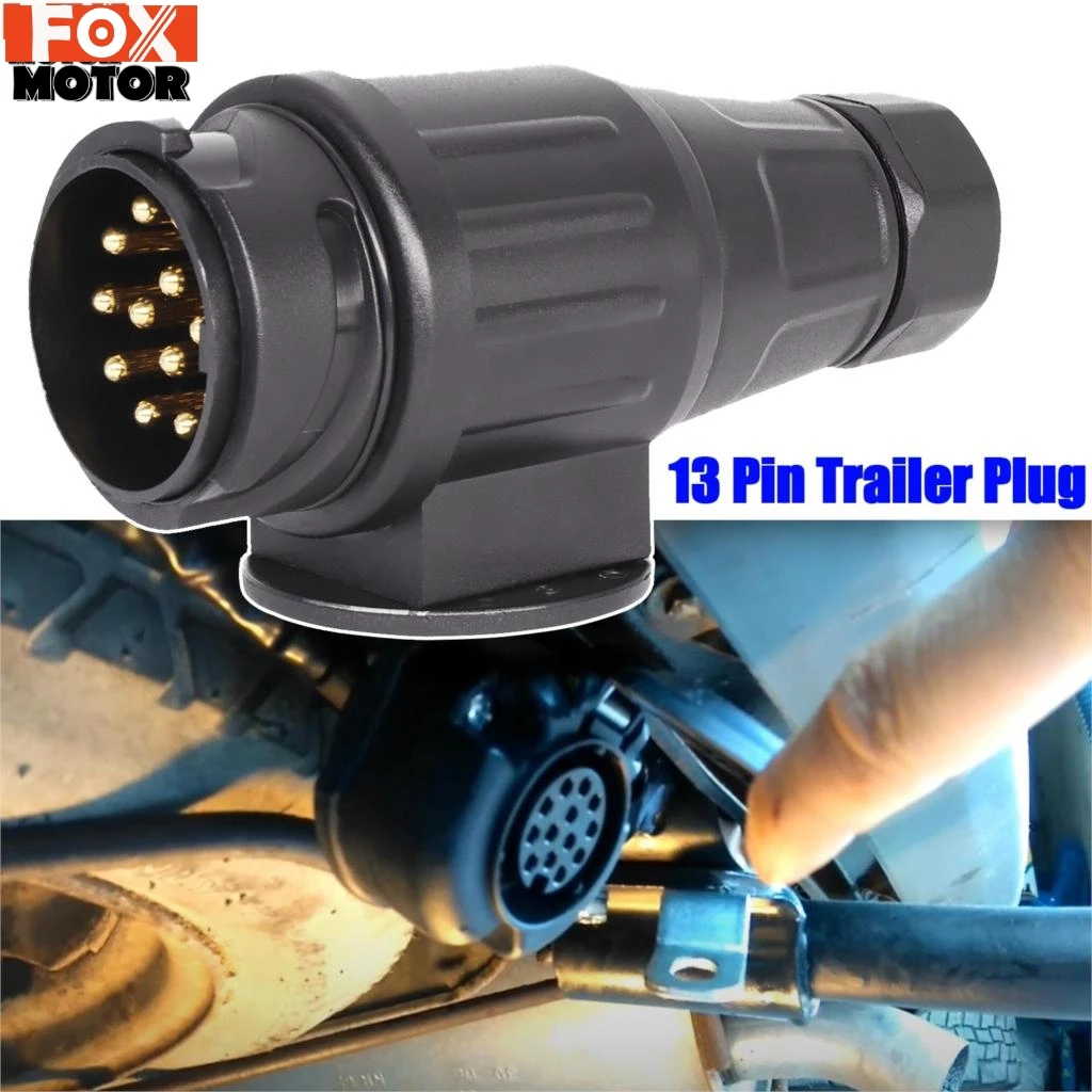 13 Pin 12V Trailer Plug Towing Bar Socket 13 Pole Caravan Wiring Electrical Connector Caravans Socket Adapter Car Accessories