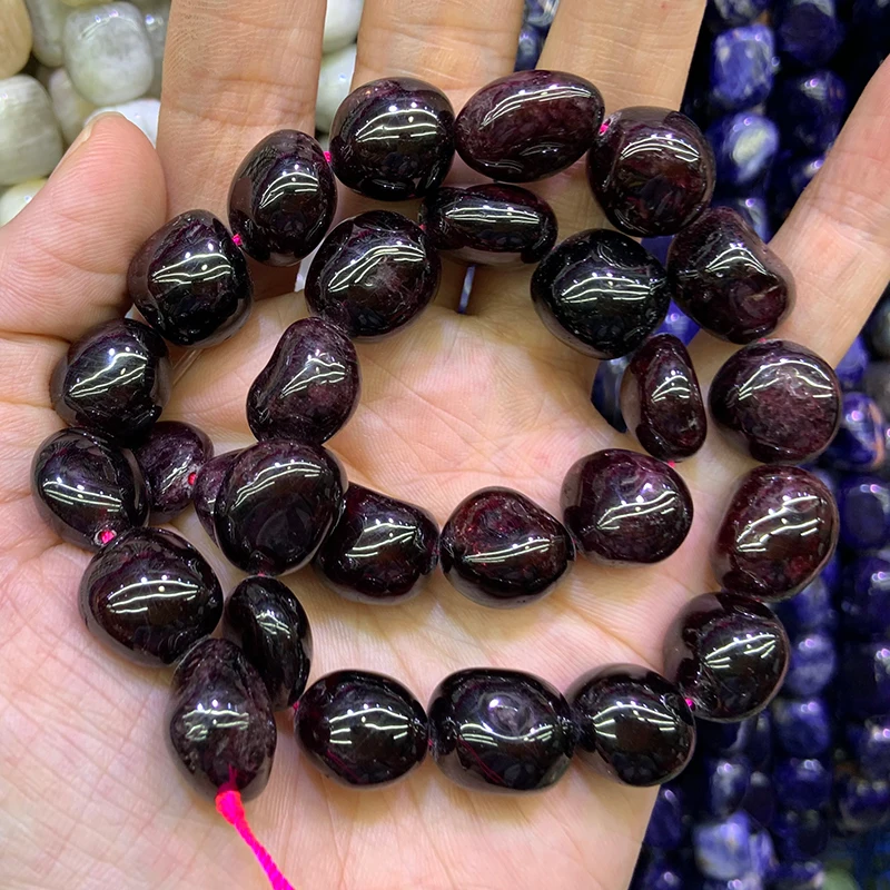 Natural Red Garnet Beads 15'' Freeform Irregular DIY Loose Beads For Jewelry Making Beads Bracelet For Women Necklace Gift