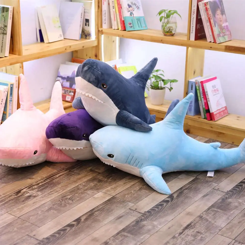 45-140cm Giant Plush Shark From Russia Shark Plush Toys Stuffed Dolls Soft Animal Pillow Kids Baby Toys for Girl Birthday Gift