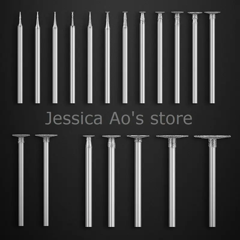 0.5-16mm 28pcs Electric Mill Accessories Diamond Grinding Head Metal Surface Polishing Jade Stone Carving Tool Burr Smoothing
