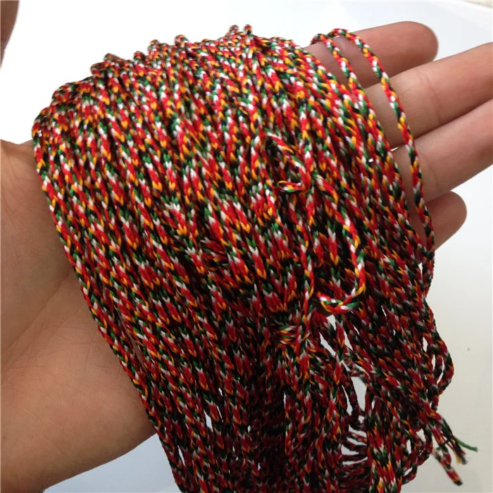 BD185 Ethnic Tibetan 5 Colorful Silk Cotton Threads Nepal Jewelry Making For Jewelry Findings Pendants Strand Knots