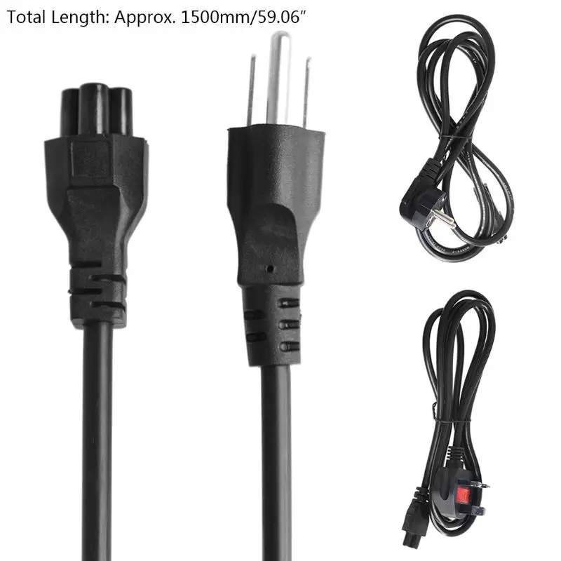 Cable de alimentación de CA C5 de 1,5 M, adaptador de Cable de extensión de energía para portátil, PC, Monitor de ordenador, accesorios, enchufe de Reino Unido/EE. UU./UE