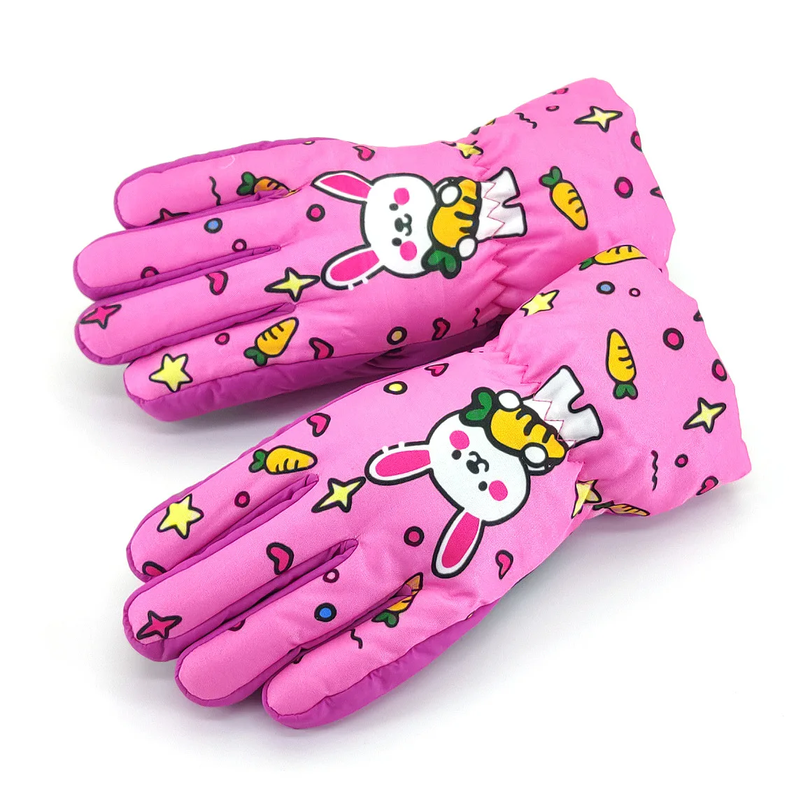 Kids Winter Thickening Warm Gloves Windproof Anna Elsa Cartoon Children Boys Girls Ski Outdoor Waterproof Anti-slip Gloves 5-10Y