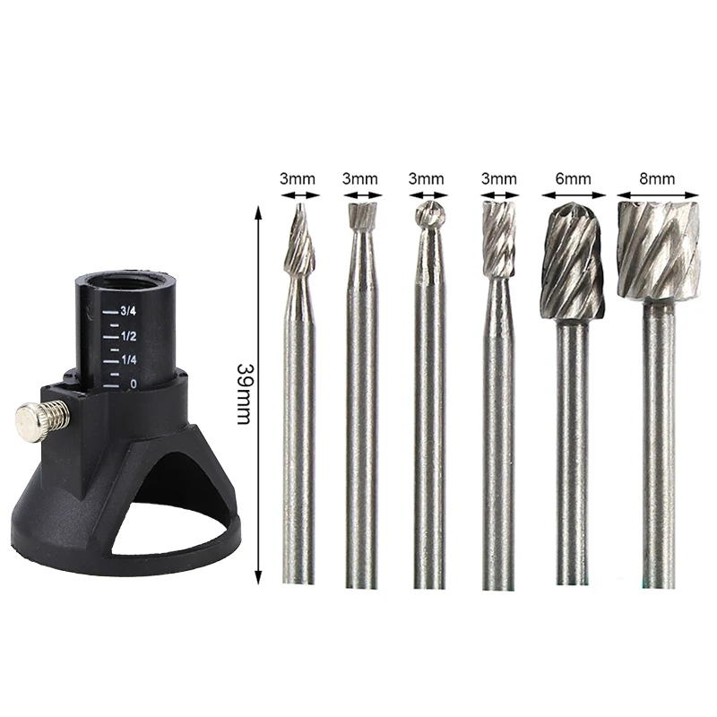 7pcs hss roteador bit com broca hss dedicado para dremel ferramenta rotativa dril bit ferramenta de perfuração