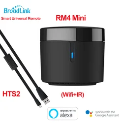 Broadlink rm4 mini inteligente universal remoto casa inteligente controle remoto tv hts2 temp via broadlink app trabalhar com alexa casa do google