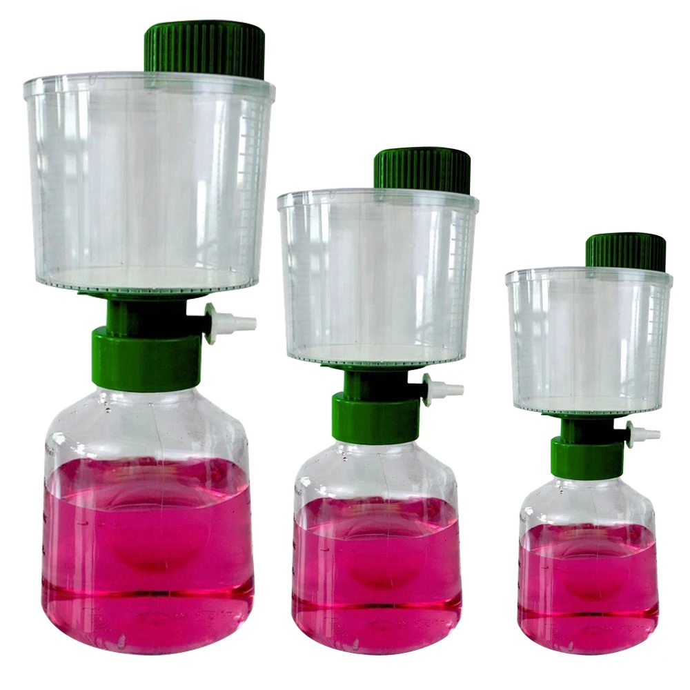IKEME 12PCS Sterile Bottle Top Disposable Vacuum Filter Units PVDF Membrane 150/250/500ml/1000ml