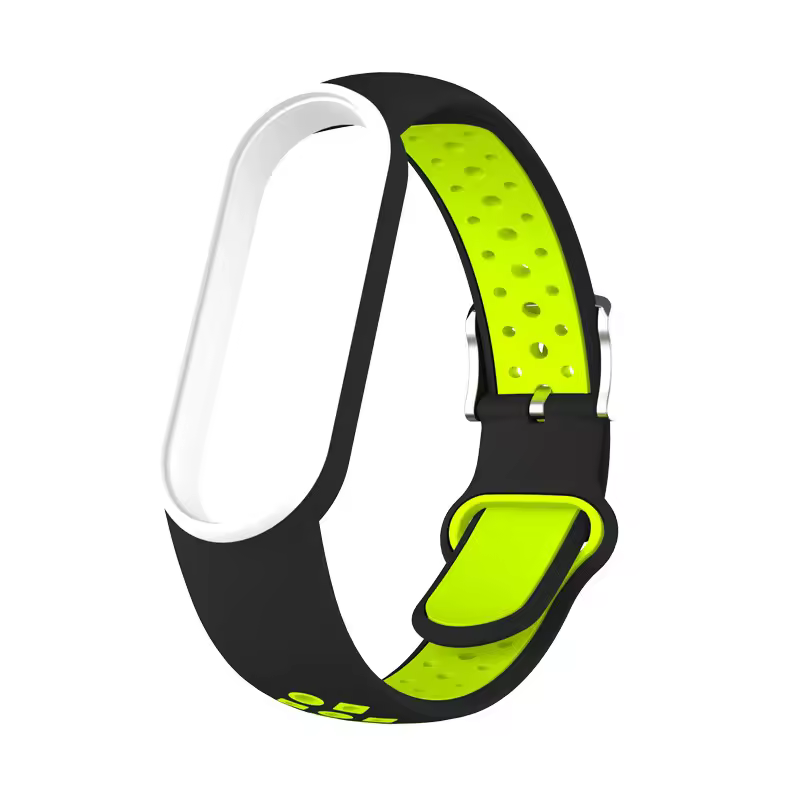 Belt For Xiaomi Mi Band 5 6 Two-color Silicone Bracelet Sport Breathable Strap For Miband 5 Miband7 Replacement Wristband - Image 3