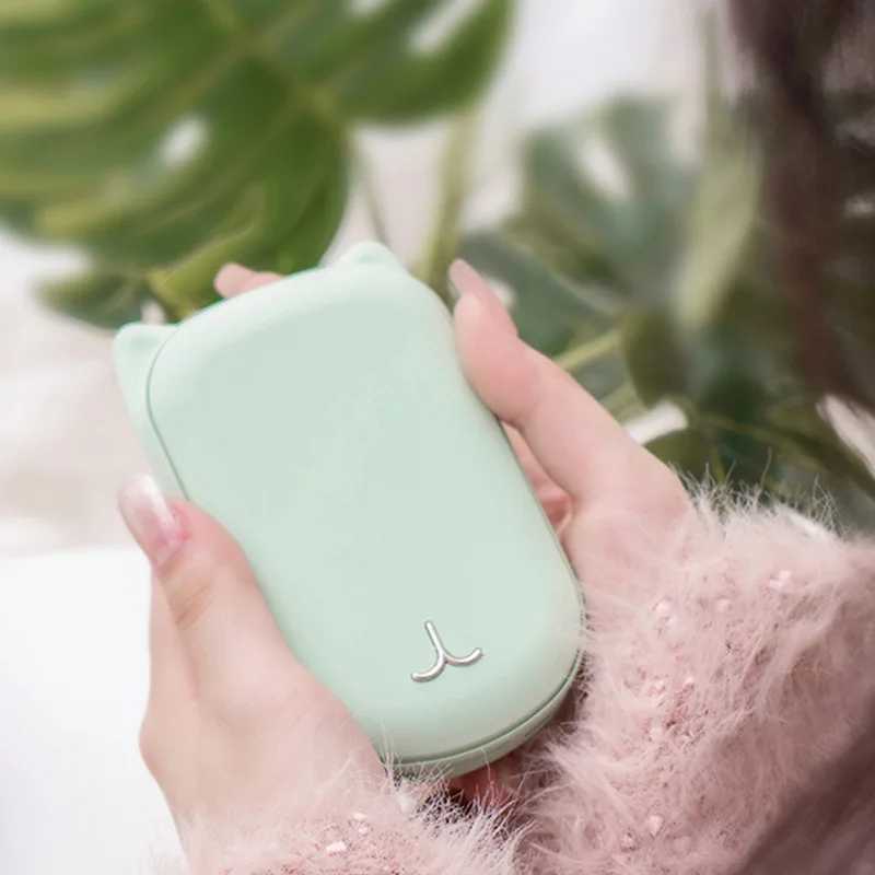 New USB Rechargeable Hand Warmer Mobile Power Bank Warm Baby Compact Portable Portable Charging Treasure High Battery Life