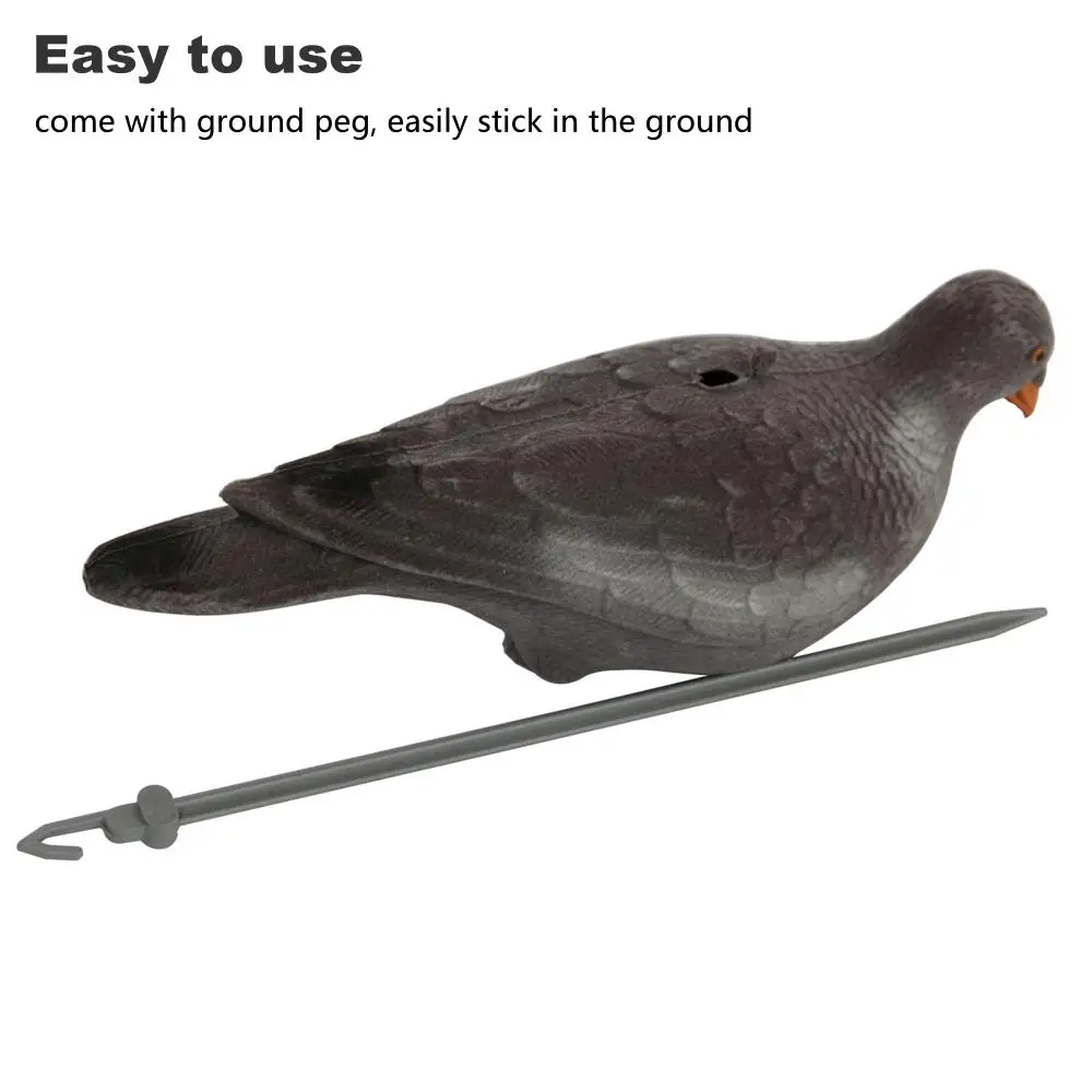 1/3/6PCS  Fake Bird Hunting Realistic Full Body Flocked Pigeon Decoy 12 inch Dove With Stick Pegs Garden Bird Deter Scarer Pest