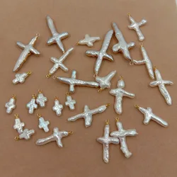 5 pcs/lot pearl beads,coin PEARL,100% nature freshwater pearl with cross baroque shape-about 15-50 mm,with 1 hanger