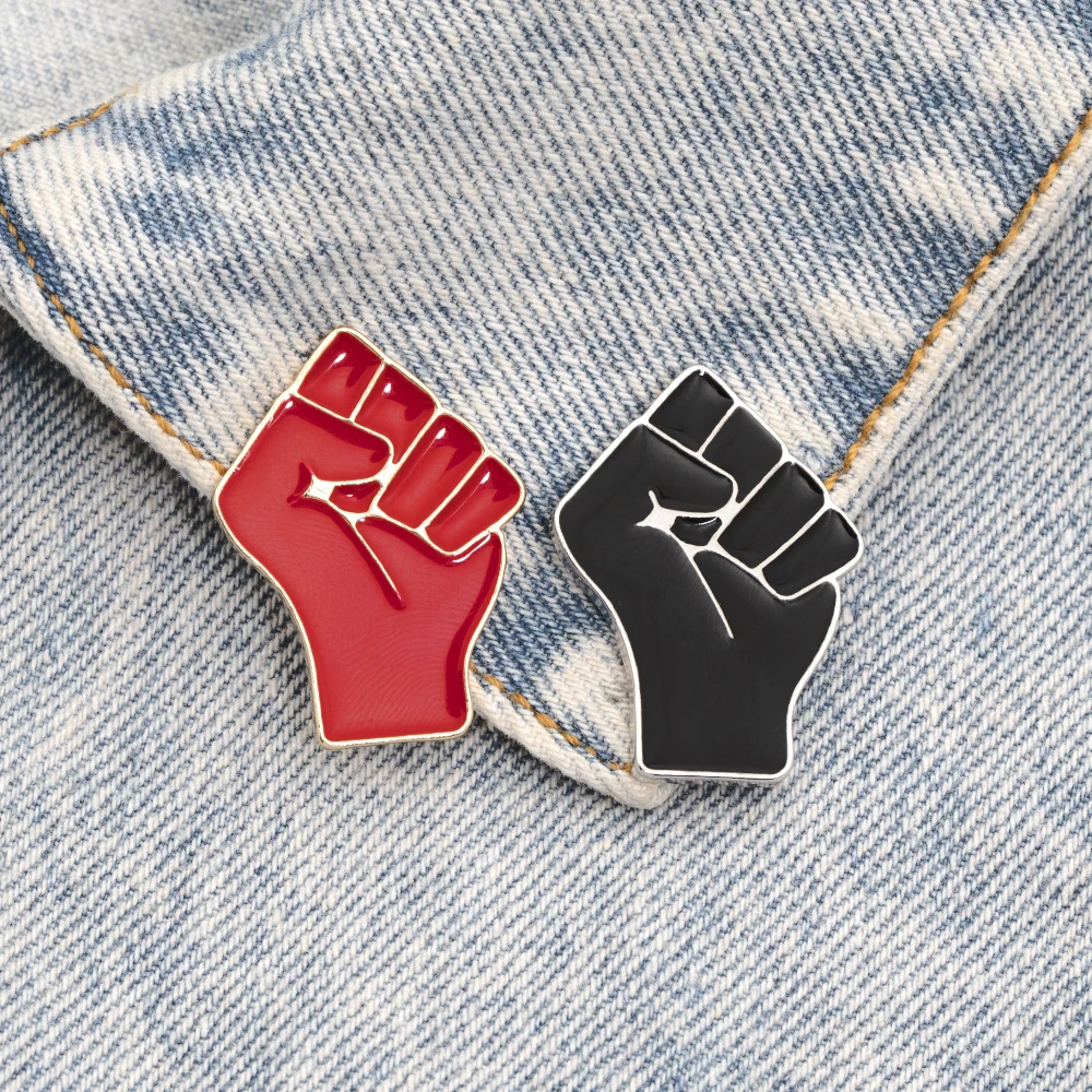 Black Lives Matter Raised Fist of Solidarity Enamel pin Red Black brooch Bag Hat Clothes Lapel Pins Badge Party Gift