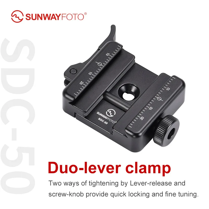 

SUNWAYFOTO SDC-50 QR Quick Release Clamp Arca Swiss/RRS Dovetail to Picatinny Adapter