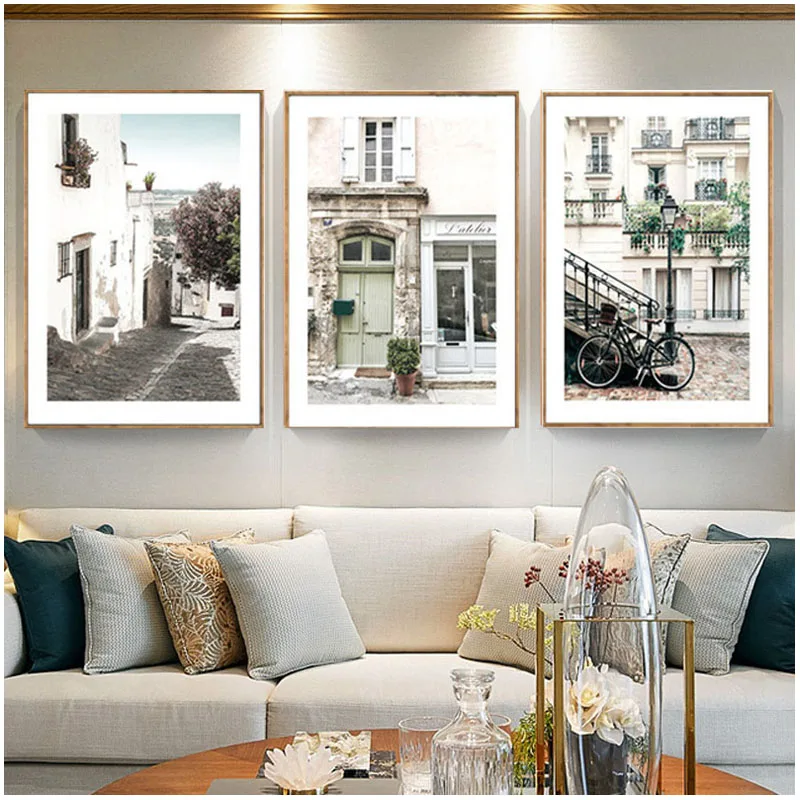 

Full square round drill 5D Diy Diamond Painting Triptych British Architecture Road landscape Cross Stitch RhinestoneZP-2703