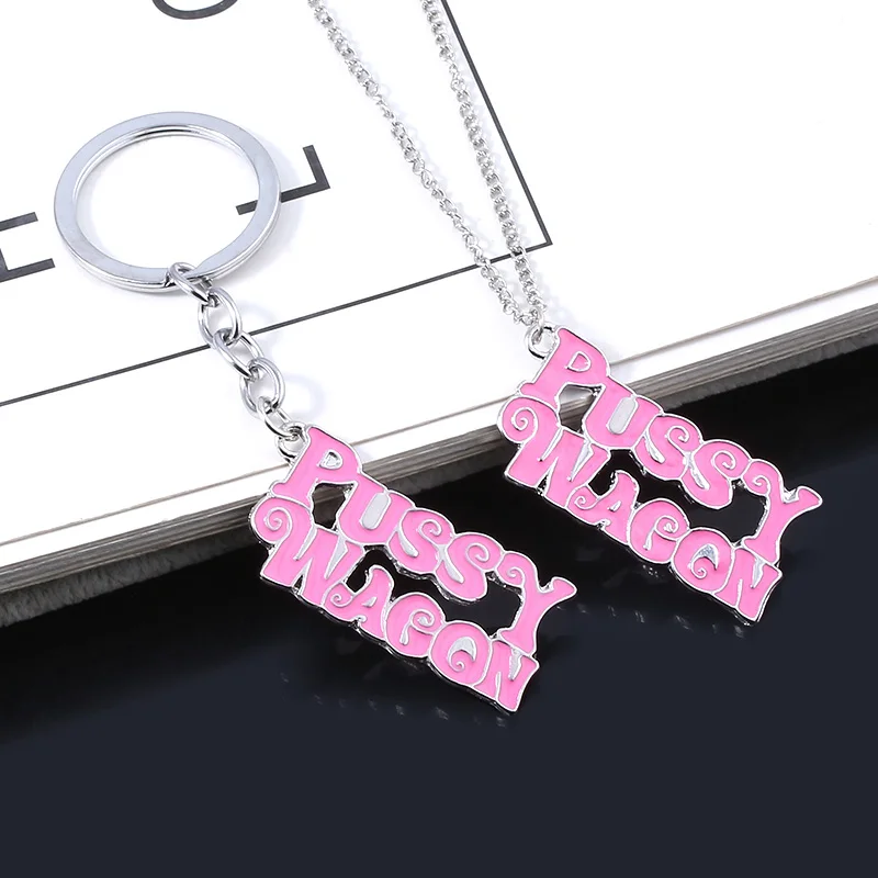 Pussy Wagon Pink Keychain for Women High Quality Kill Bill Key Chains Fashion Accessories Jewelry