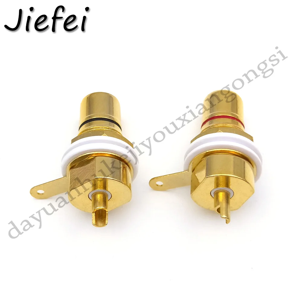 Imagem -03 - Conector Fono Fêmea Rca de Latão 50 Peças de Montagem de Painel Chassi de Montagem Novo