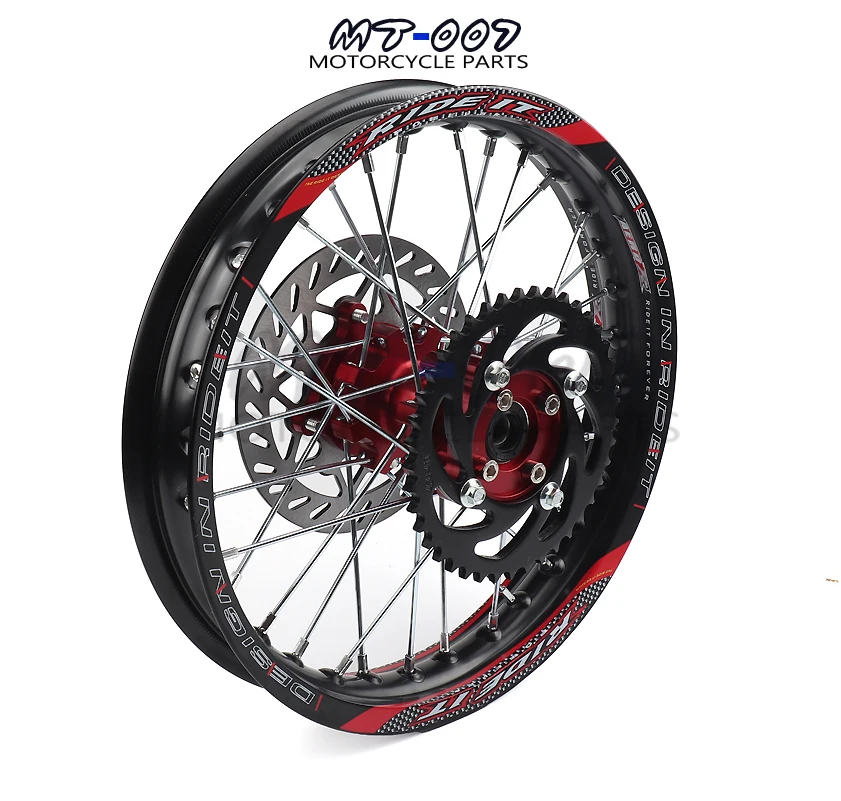 1.60-17 & 1.85-14 inch Front Rear Alloy Wheel Rim with CNC Hub brake disc For KAYO HR-160cc TY150CC Dirt Pit bike 14/17 inch