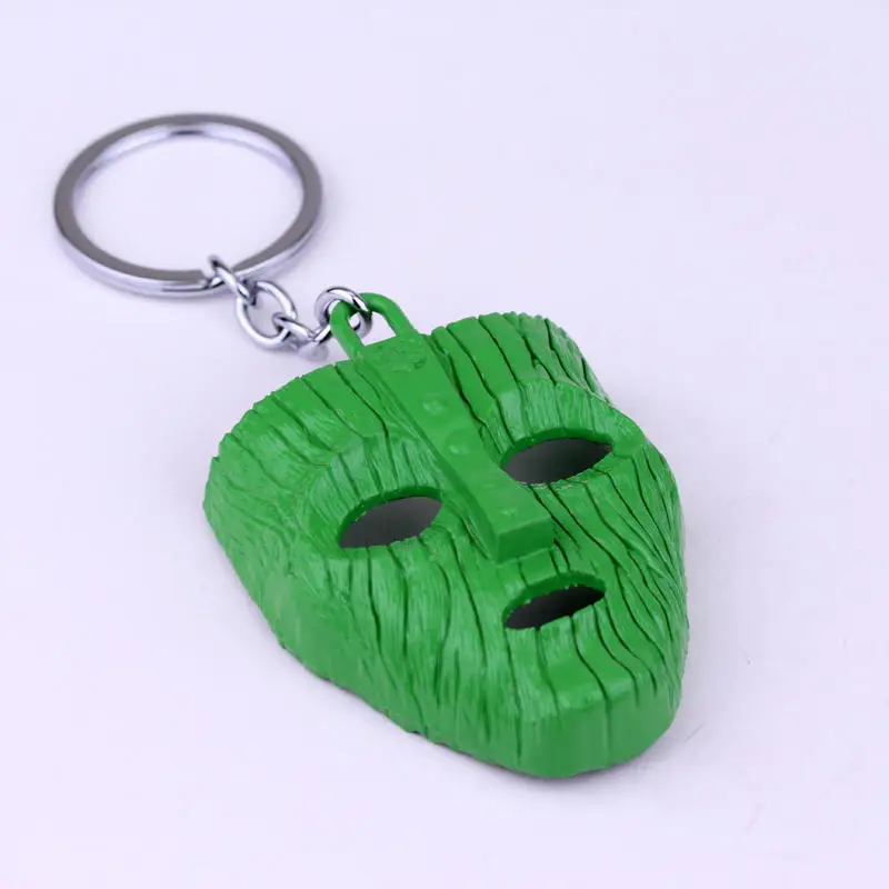 Trinket Comdy The Mask Keychain For Men Jim Carrey Mask Key Chains Key Ring Hollow Mini Key Holder Porte Cle