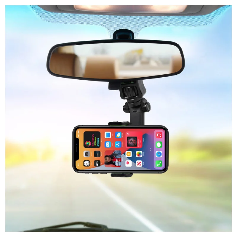 

Multi-function Adjustable 360° Car Rearview Mirror Mount Phone Holder Bracket Car Seat For Iphone 12 Pro Max Free Shipping