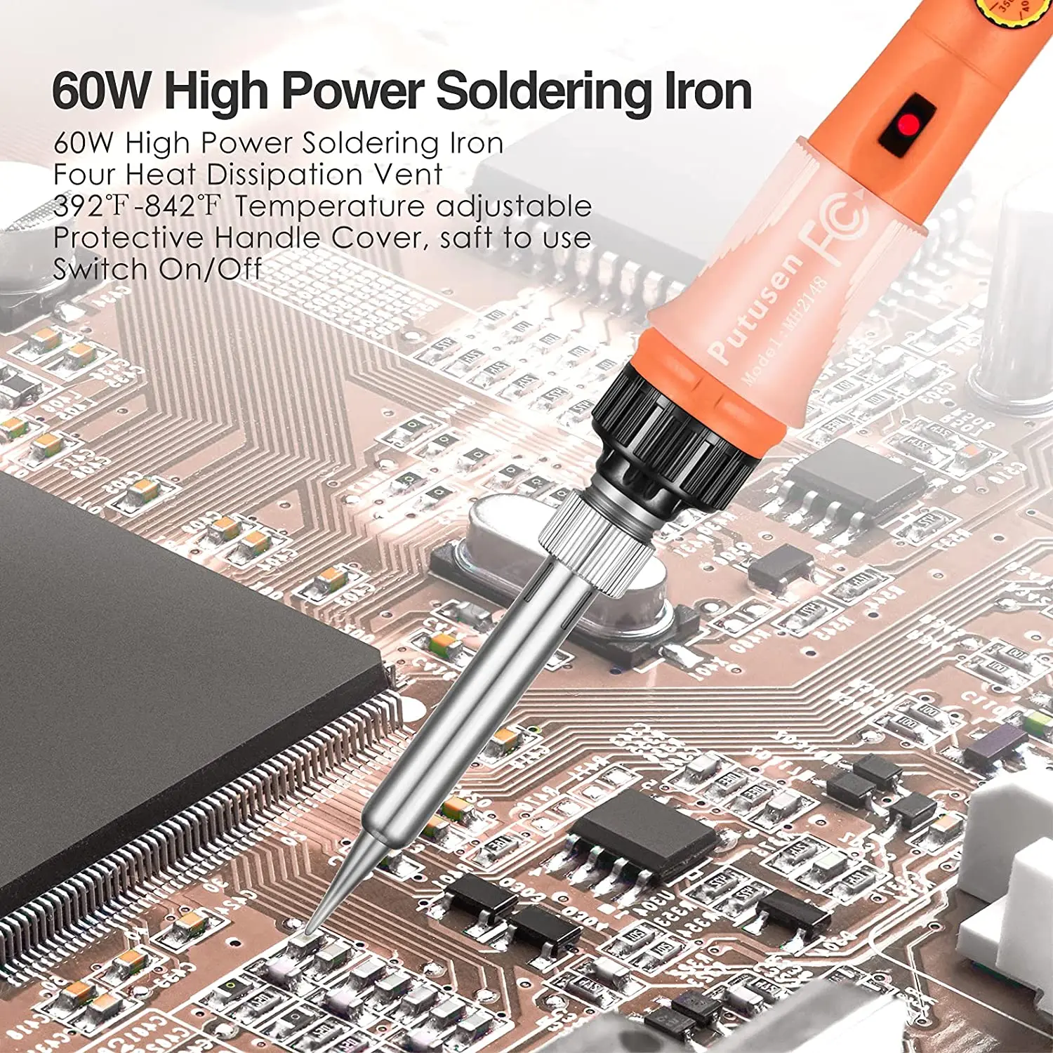 Soldering Iron Kit, 60W Professional Soldering Irons Welding Tool with Adjustable Temperature