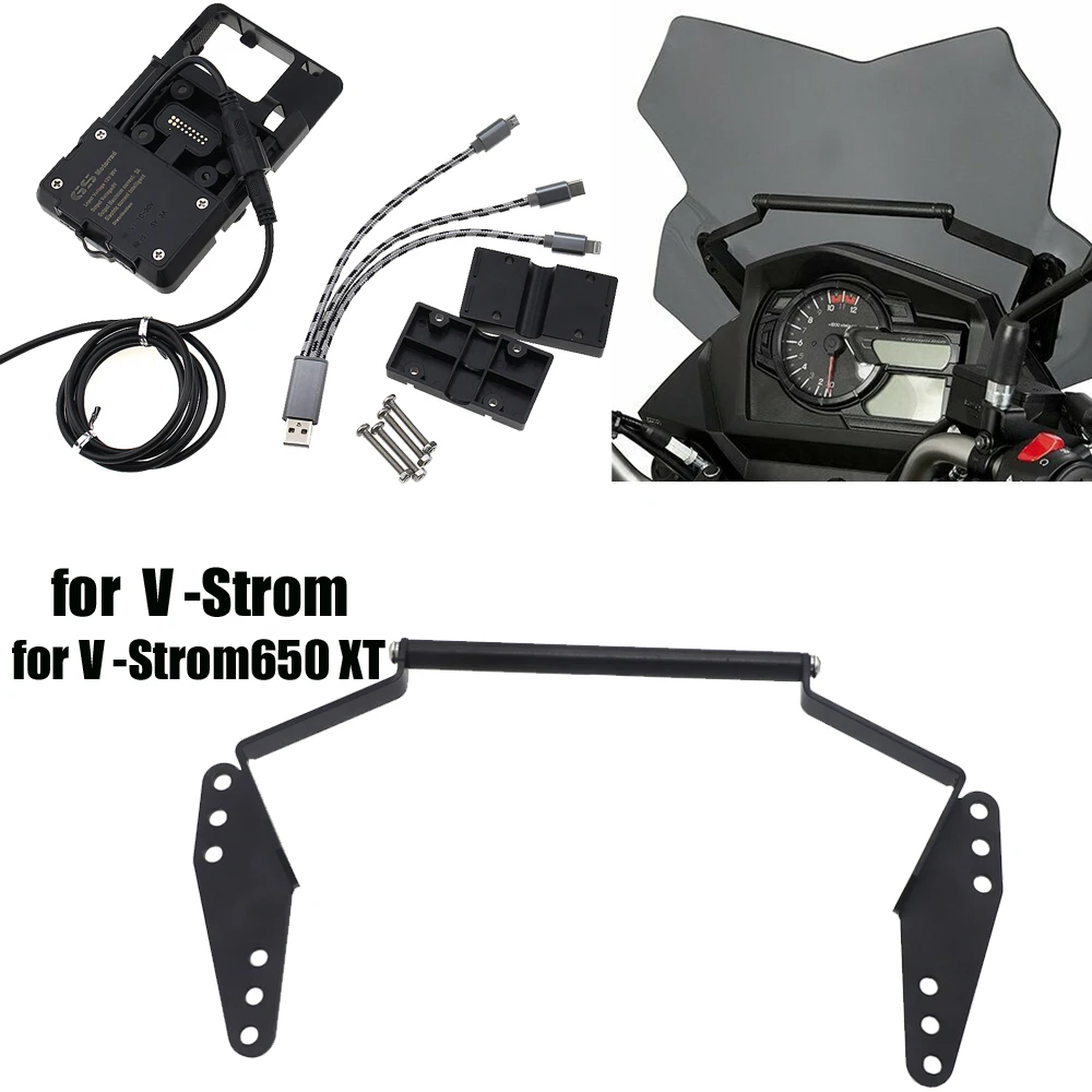 

Windscren Bracket Mount Smartphone GPS Holder For Suzuki DL 650 V-Strom vstrom 650 2017 2018 2019