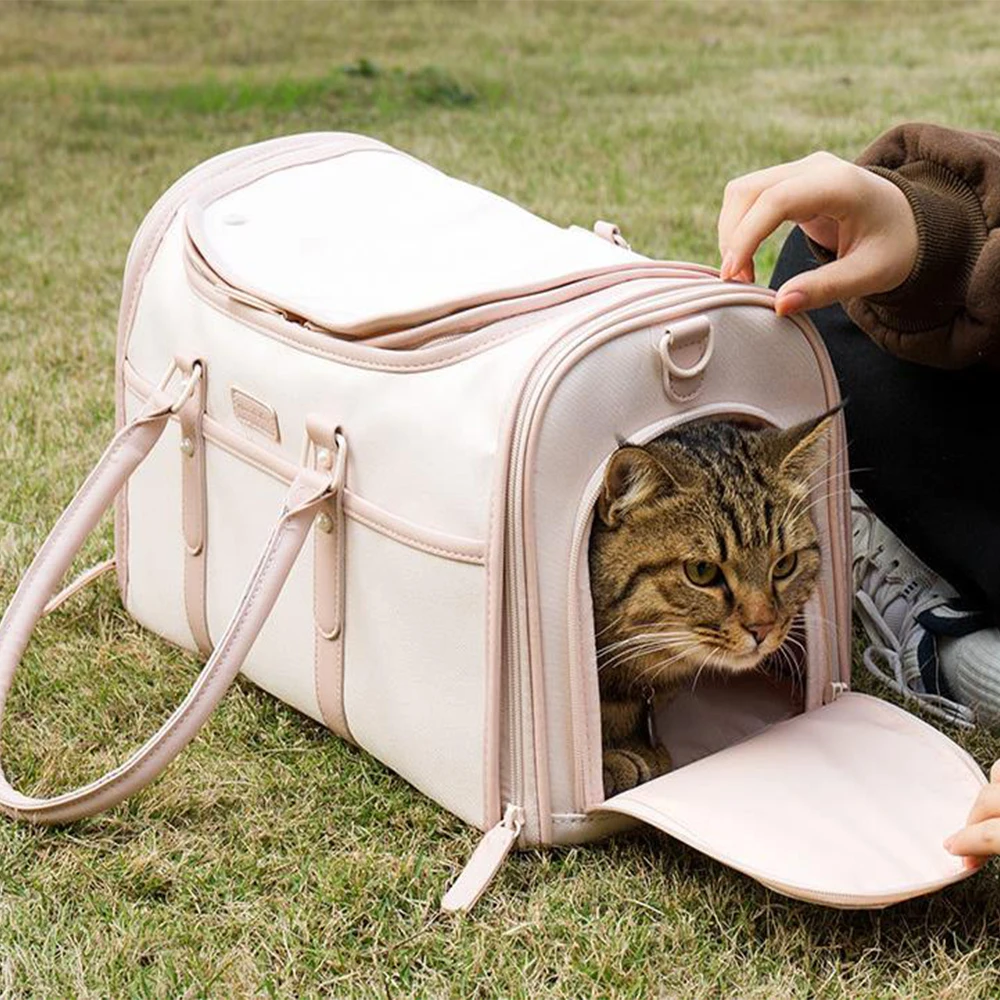 Pet Cat Carrier Bags Oxford Cloth Portable Single-Shoulder Bag Small Dog Outdoor Travel Carriers Breathable Mesh Messenger Bag