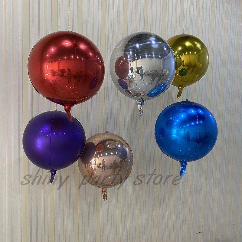 

22 Inch 4D Aluminum Film Wedding Scene Party Decoration Round Gold Silver Balloon Floating Children's Cartoon Toy Balloon