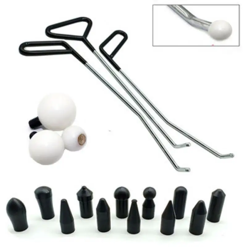 Dent Removal Rods Newly Design Hook Tools Push Rod Black Car Crowbar Paintless Dent Repair Tools Kits Ding Hail Puller Set