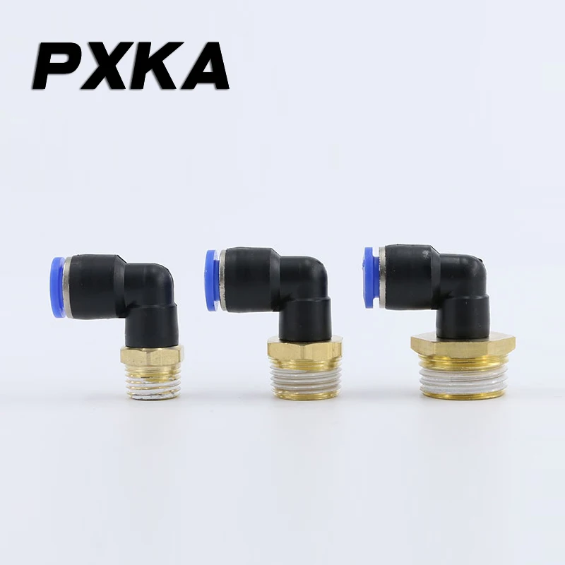 2PCS Air pipe quick connector PL8-02 pneumatic quick plug cylinder solenoid valve elbow right angle PL6-01/10-03