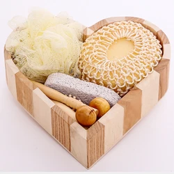 5 in 1 Women Man Girl Kid Baby Bath Show Spa Set Gift Include Bath Tool Loofah Sponge Hair Brush Pumice Stone Foot File