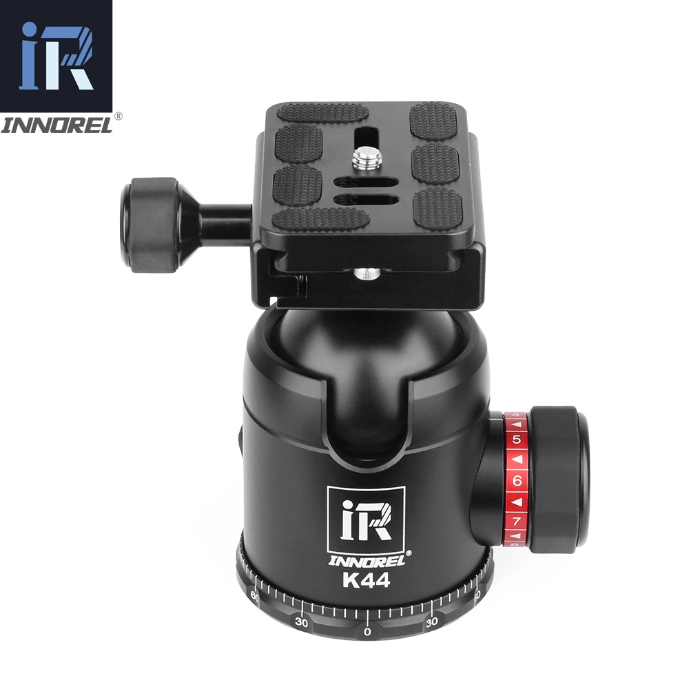 INNOREL K36/K44 36mm/44mm Professioneller Stativ-Kugelkopf aus Aluminium mit Arca Swiss Schnellwechselplatte für DSLR, max. Belastung 20/25kg