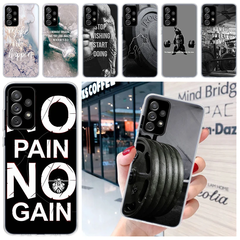 Bodybuilding Gym Fitness For Samsung Galaxy A15 A14 A13 A12 A55 A54 A53 A52 Phone Case A32 A35 A34 A33 A25 A24 A23 A22 A04S A03S