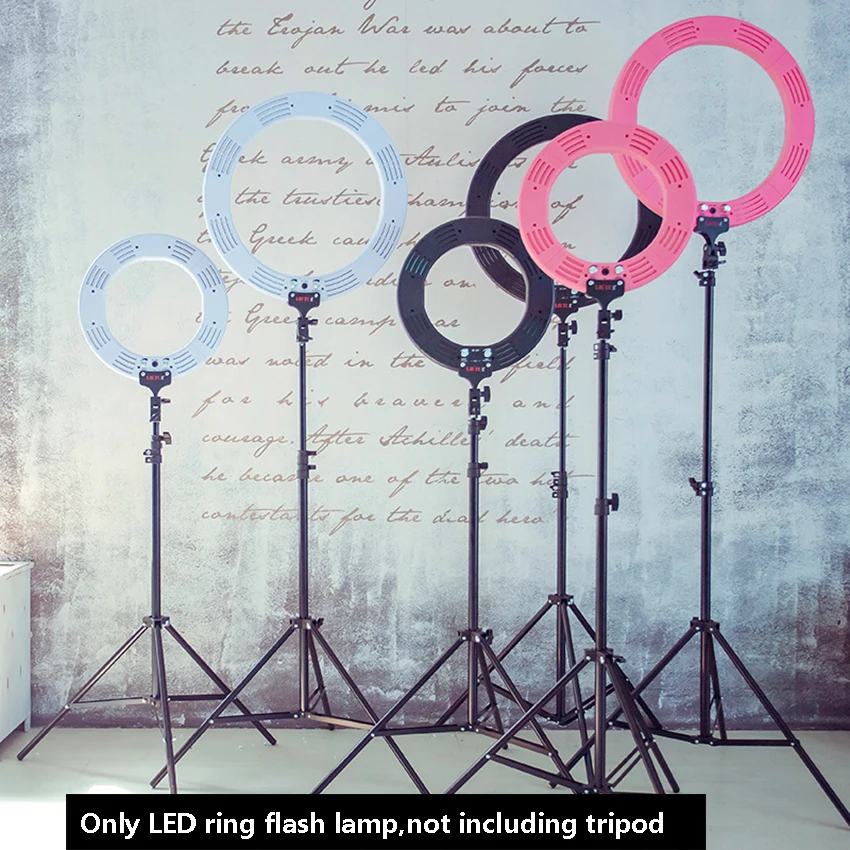 مصباح حلقي LED مقاس 14 بوصة مع حامل للهاتف ، وإضاءة للتصوير الفوتوغرافي ، ومدونات الفيديو ، والمكياج ، وصالون الأظافر