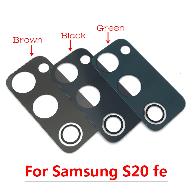 New Camera Glass Lens For Samsung S20 FE Back Rear Camera Lens With Sticker Adhesive Black / Green / Brown