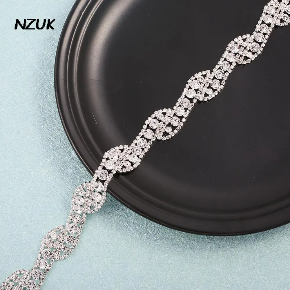 Nzuk strass cinto de casamento luxo cintos de noiva faixa com fita para as mulheres vestido de noite noiva jóias