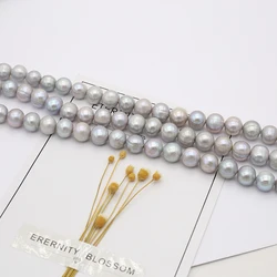 High Quality Natural Freshwater Grey Pearl Beads Round Loose Pearls For DIY Charm Bracelet Necklace Jewelry Accessories Making