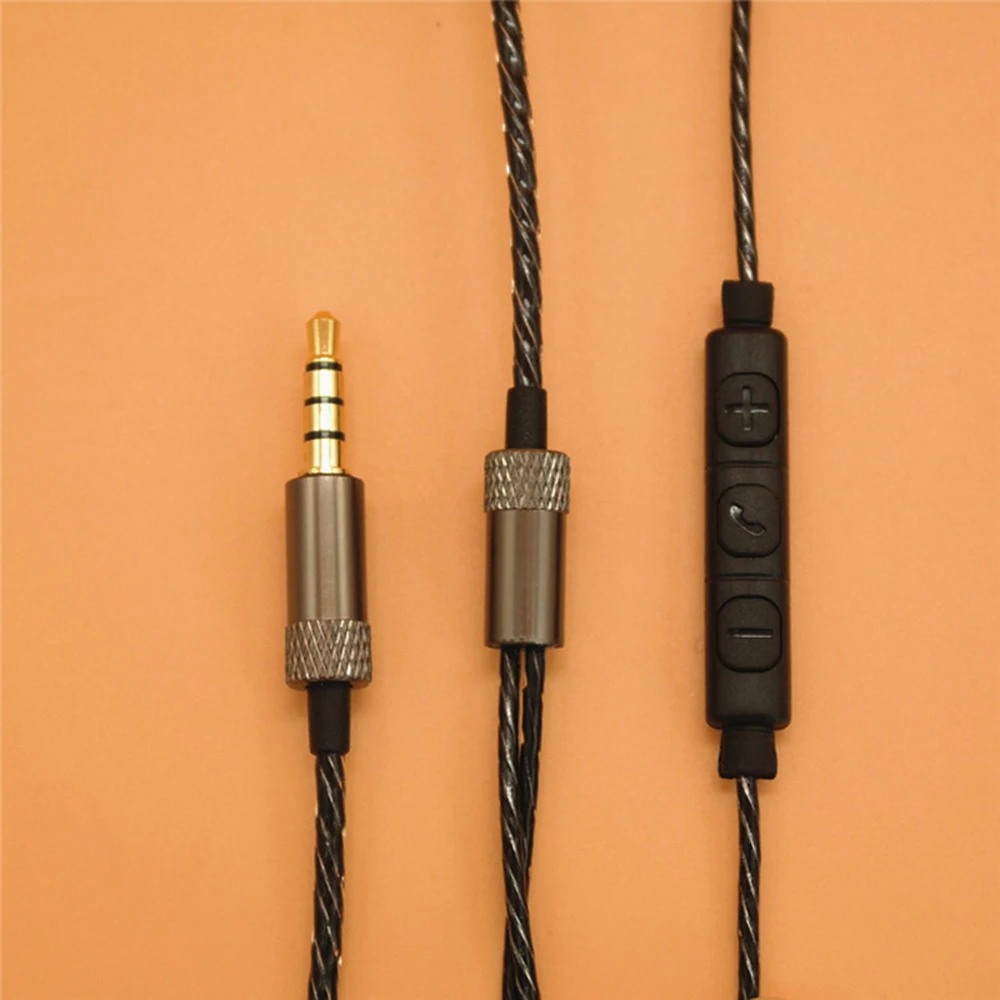 3.5mm Jack Headset Line DIY Earphone Audio Cable Controller Repair Earphone Accessories Copper Core Wire Black White