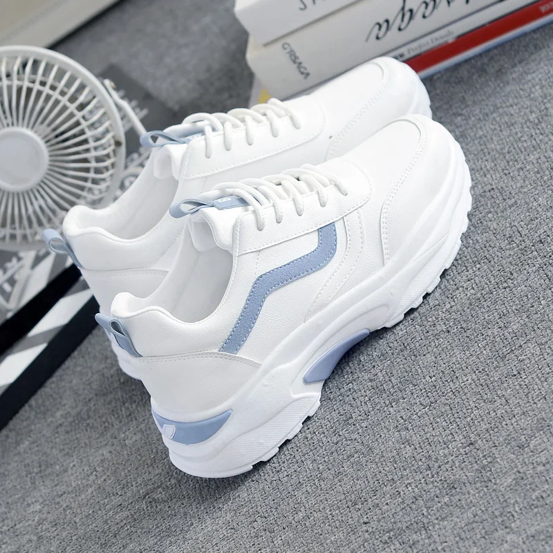 Women's Casual Thick Soled Shoes, Comfortable White Breathable Women's Shoes, Thick Soled Shoes, Spring and Autumn 2021