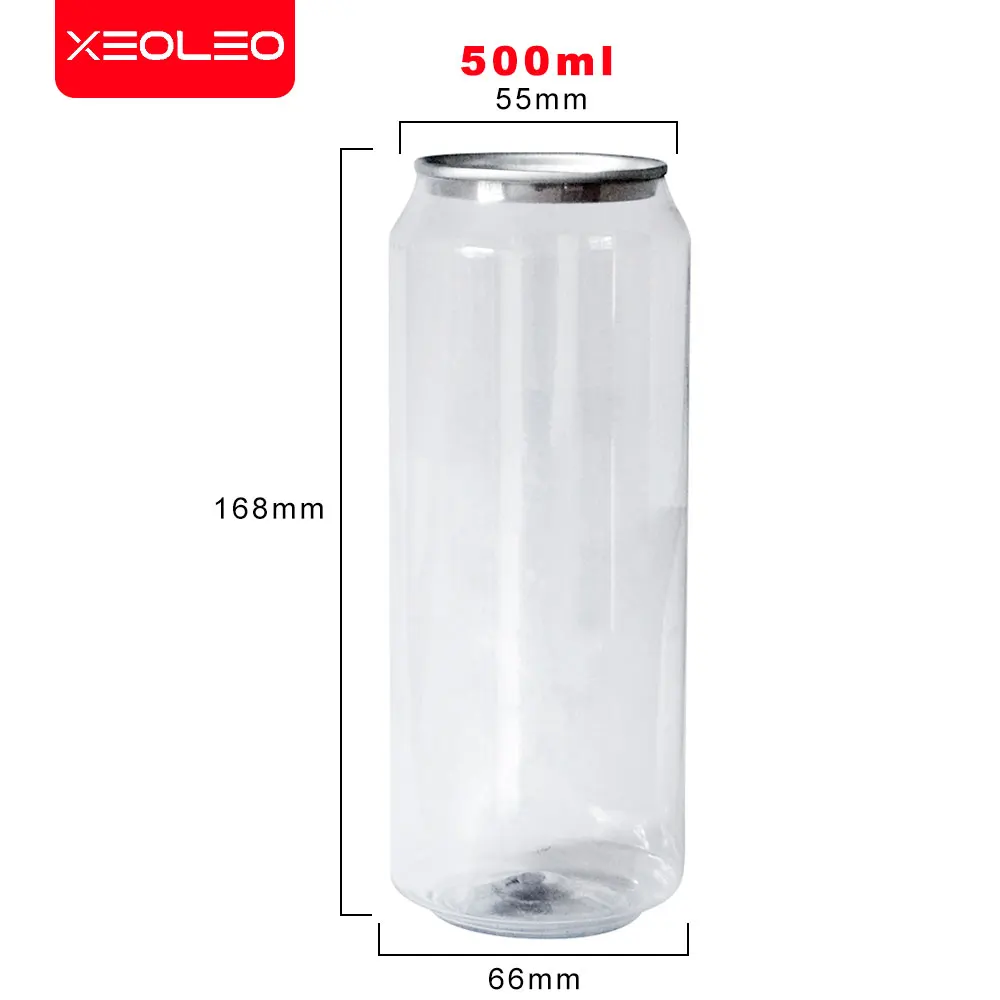 XEOLEO 100pcs 500ml/650ml PET bottle with lid for Milk tea PET can Bubble tea/Drink/Beverage bottle with Cover Sealed bottle